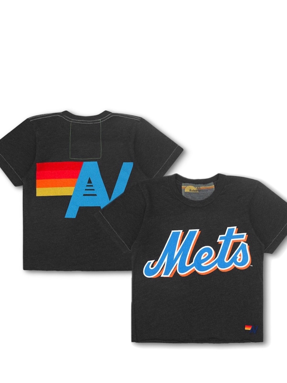 Aviator Nation Mets Graphic Tee - Black/Blue